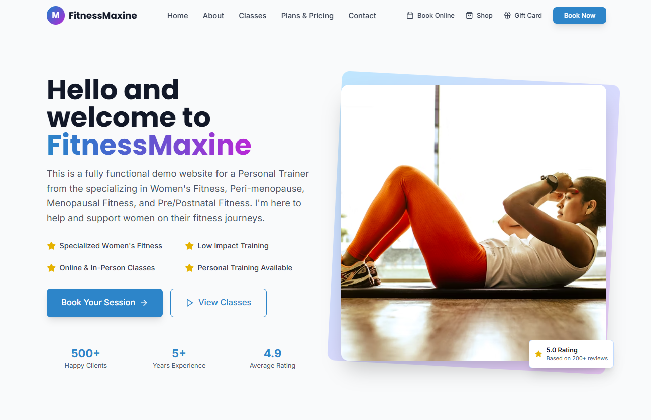 Fitness Max website